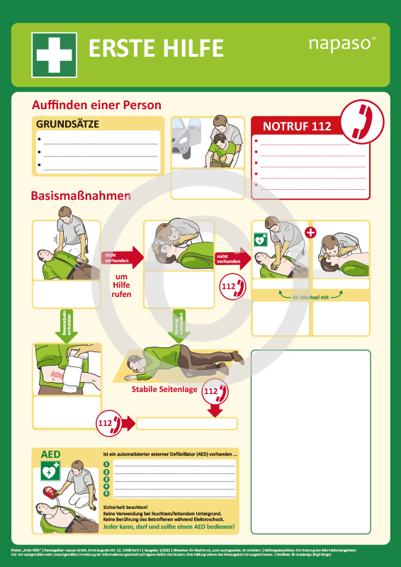 Erste Hilfe Plakat A1 für die Erste Hilfe Ausbildung