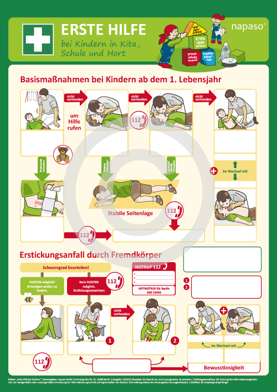 Erste Hilfe Plakat A1 für die Erste Hilfe Ausbildung (Kind)